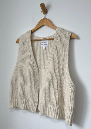 Granny Cotton Sweater Vest | Naturel