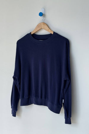Pointelle Core Sweatshirt | Navy