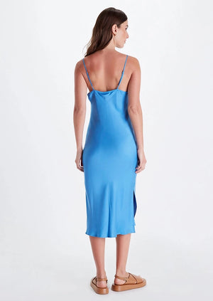 Cowl Neck Midi Slip Dress | Azure