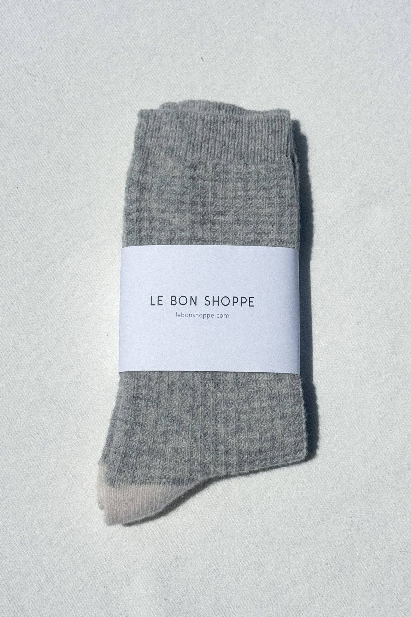 Wool Waffled Socks | Stone + Cream