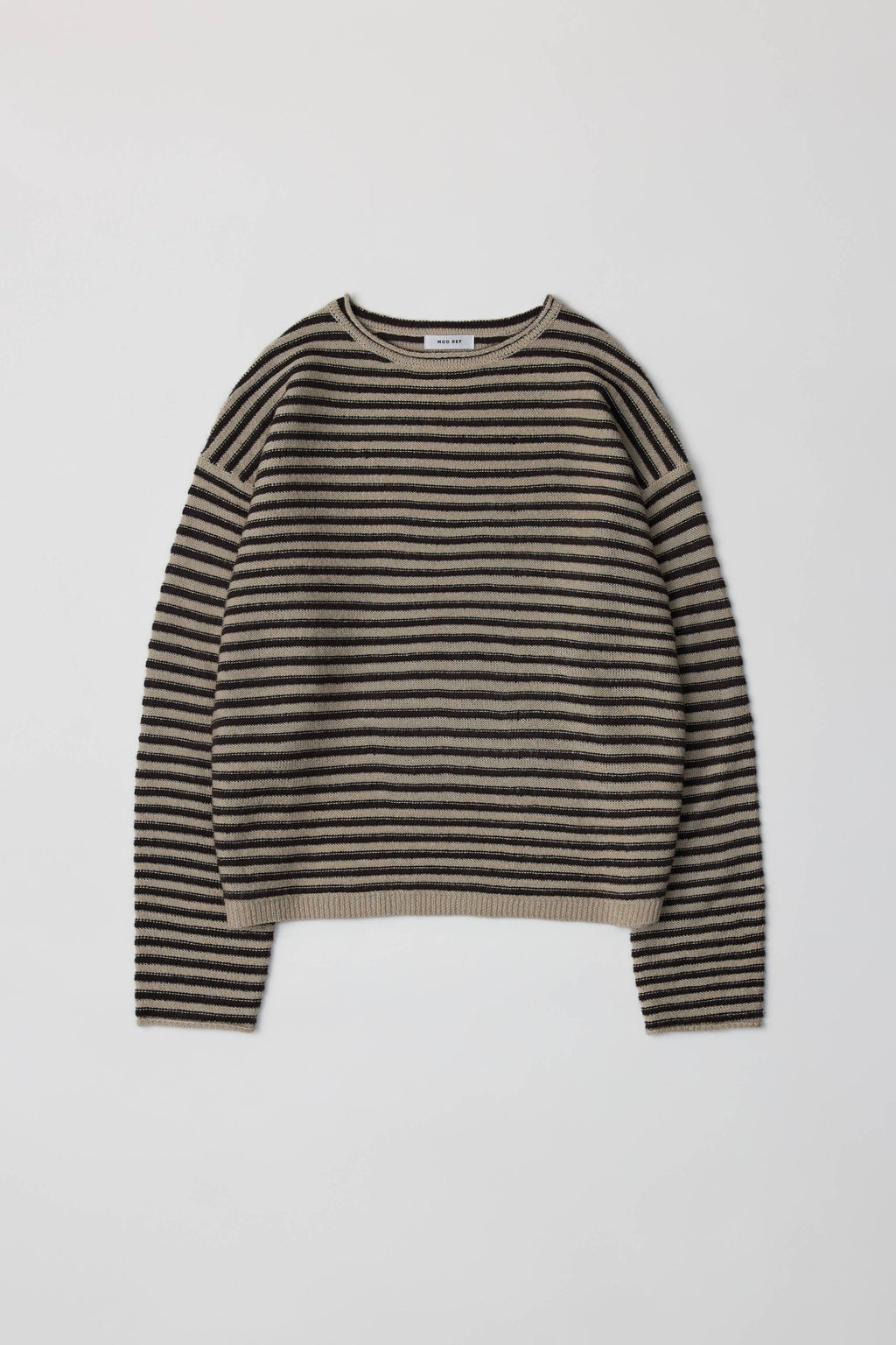 The Auden Sweater | Beige + Brown Stripe