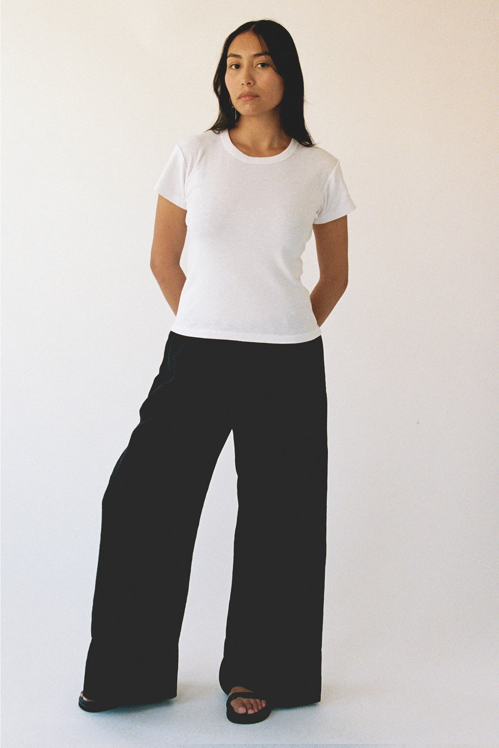 Linen Simple Pant | Black