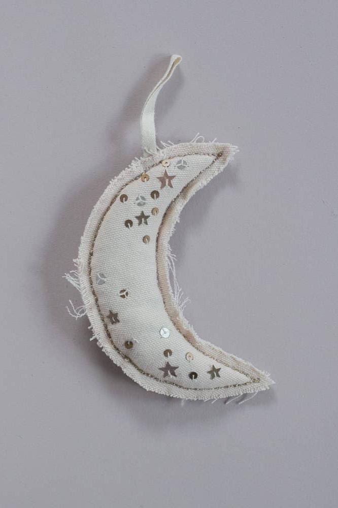 Metallic Confetti Moon | Cotton & Lavender filled Ornament