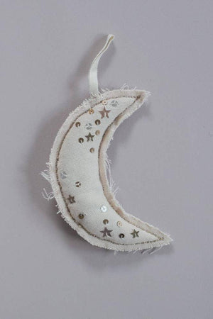 Metallic Confetti Moon | Cotton & Lavender filled Ornament