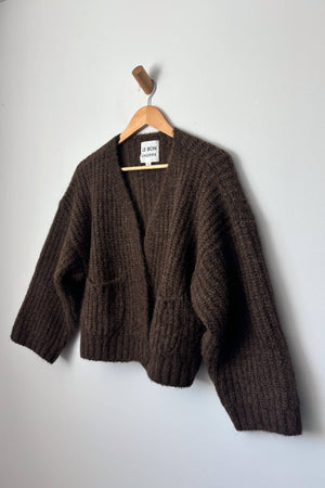 Alpaca Sweater Jacket | Wood Brown