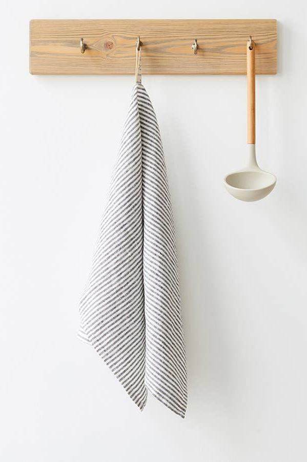 Linen Kitchen Towel | Thin Black Stripe