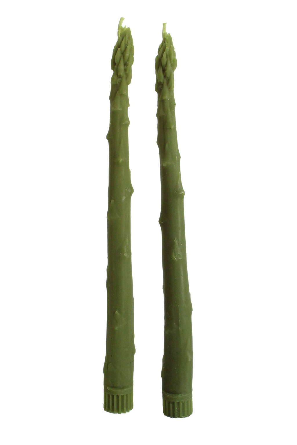 Asparagus Beeswax Candle Taper Pair