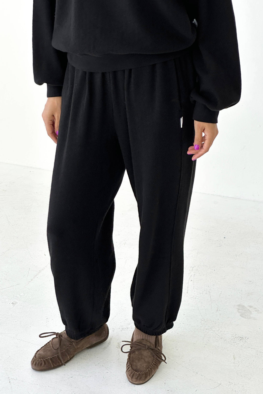 Pointelle Balloon Pants | Black
