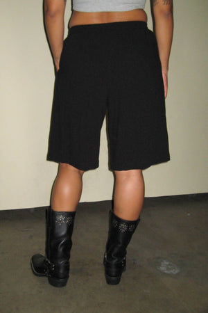 Harper Linen Knee Shorts | Black