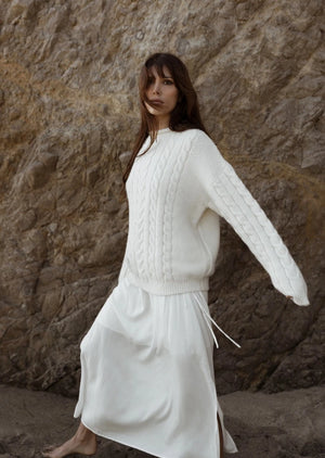 Mael Cable Knit Sweater | Cream