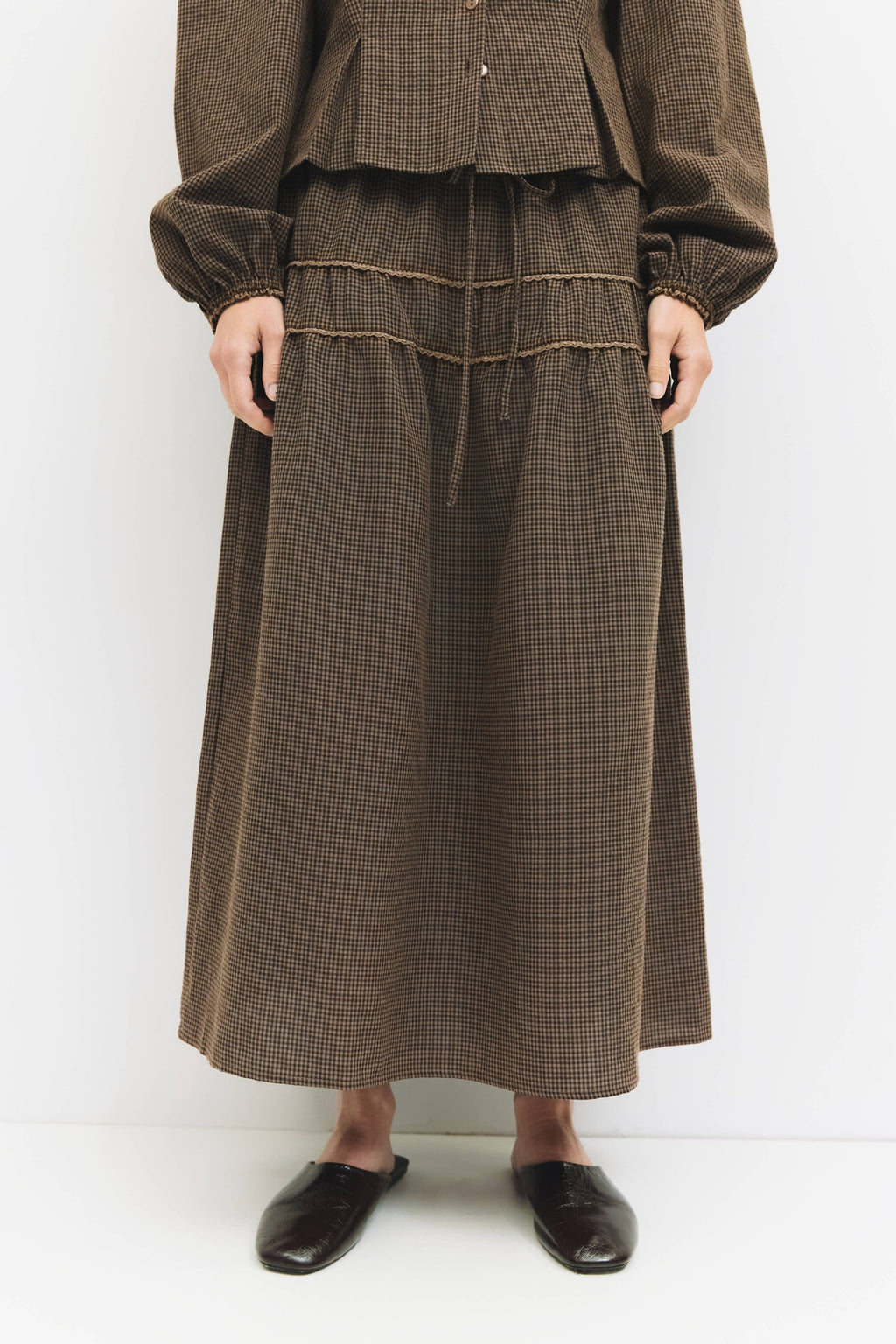 The Katie Skirt | Brown Gingham
