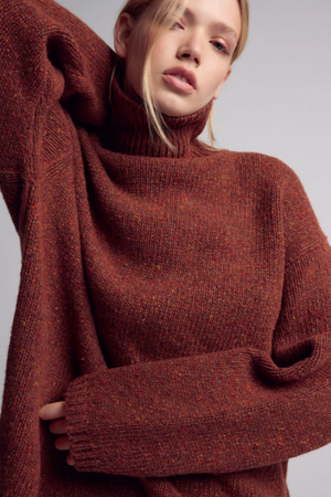 Camila Wool Knitted Sweater | Brick