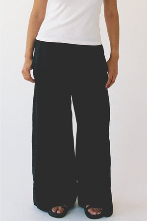 Linen Simple Pant | Black