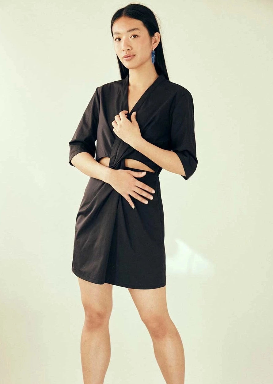 Paloma Cutout Twist Dress | Black