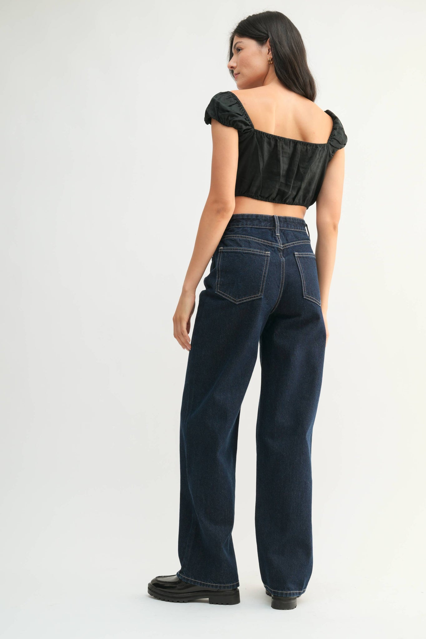 High Waisted Skater Jean | Super Dark Wash