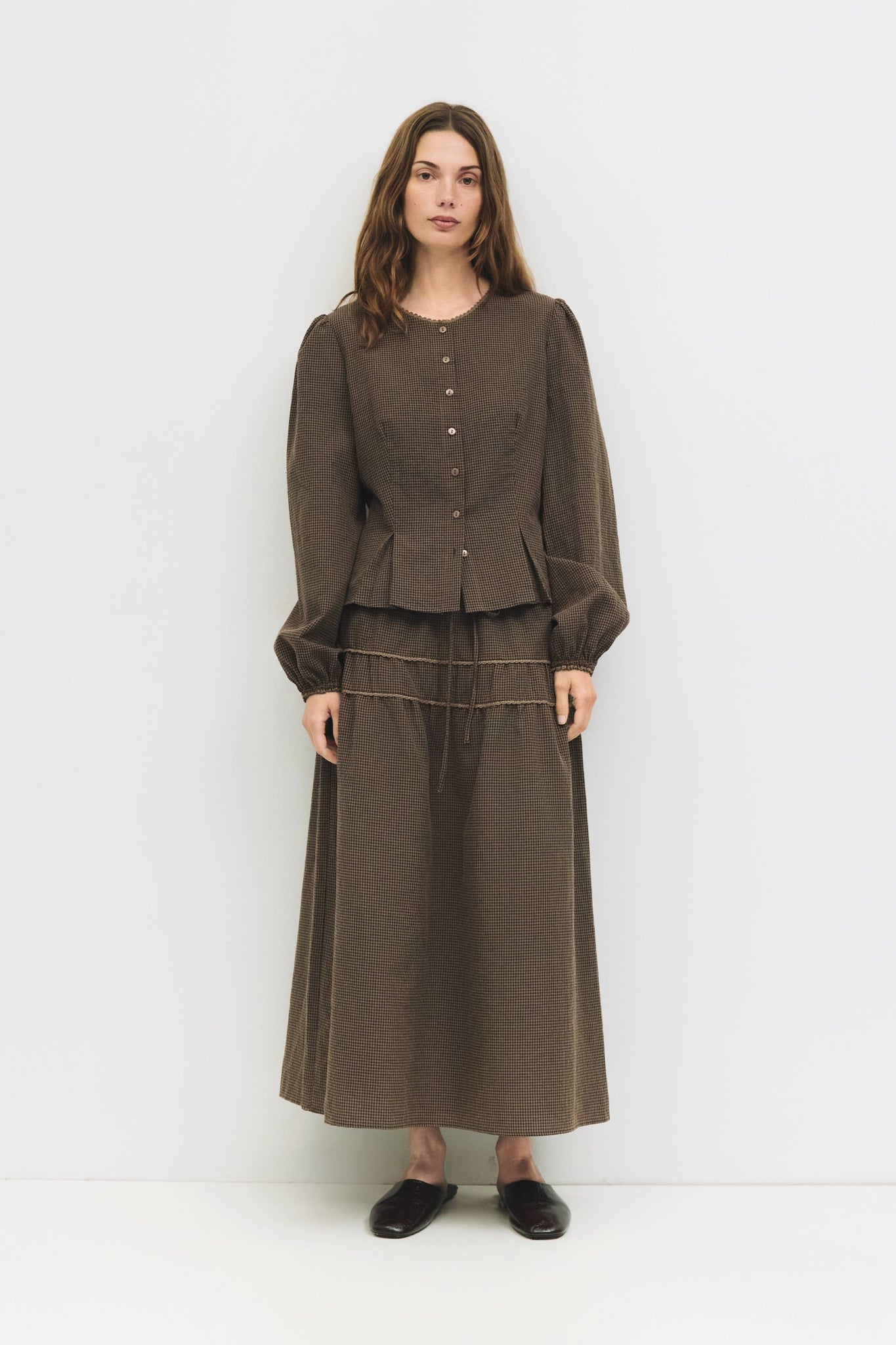 The Katie Skirt | Brown Gingham