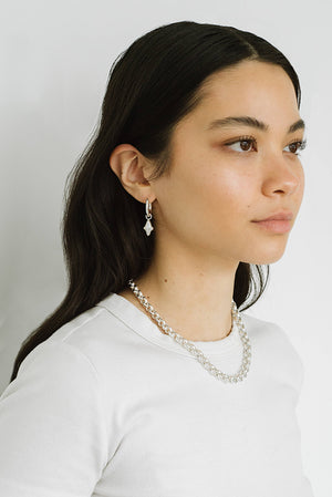 Uma Hoops + Falling Star Pearl Charms