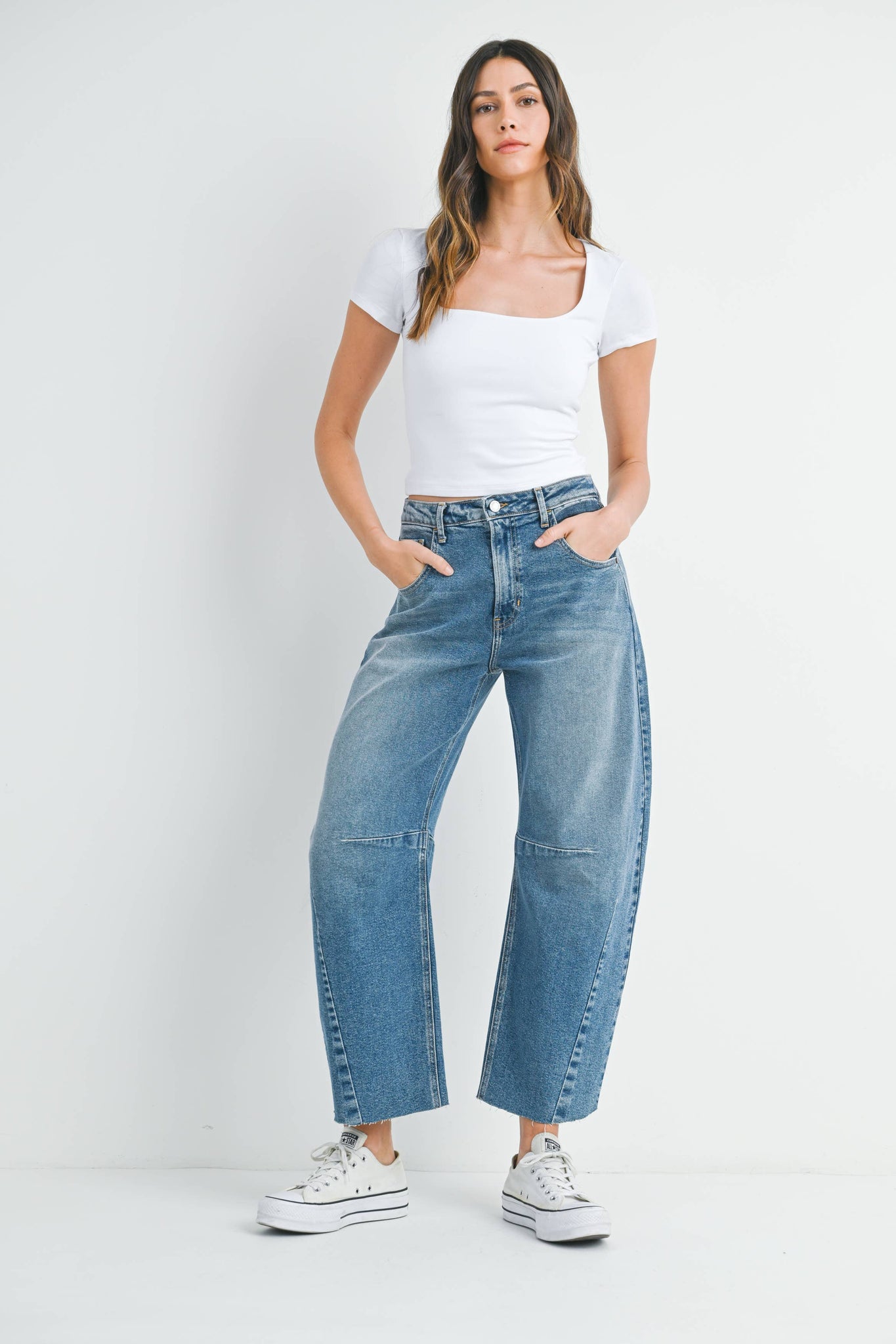 Barrel Jeans | Medium Wash