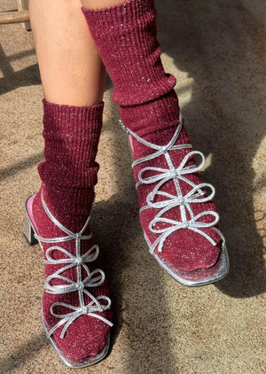 Winter Sparkle Socks | Wine