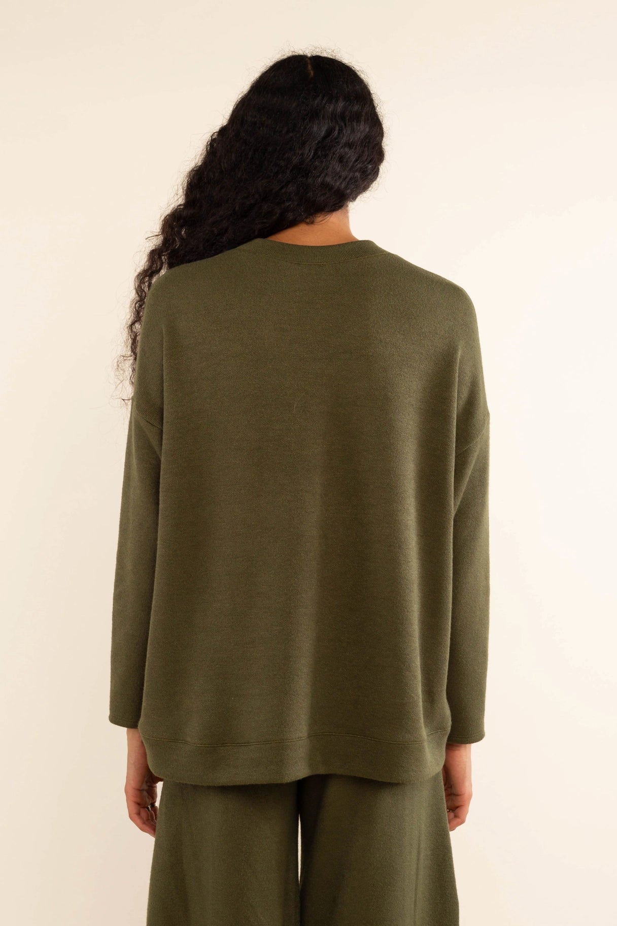 Orion Oversized Crewneck Sweater | Olive