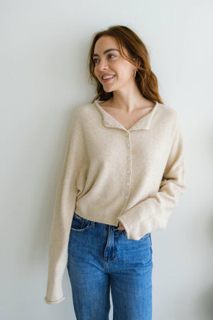 Piper Cardigan | Natural + Black