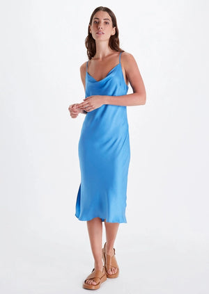 Cowl Neck Midi Slip Dress | Azure