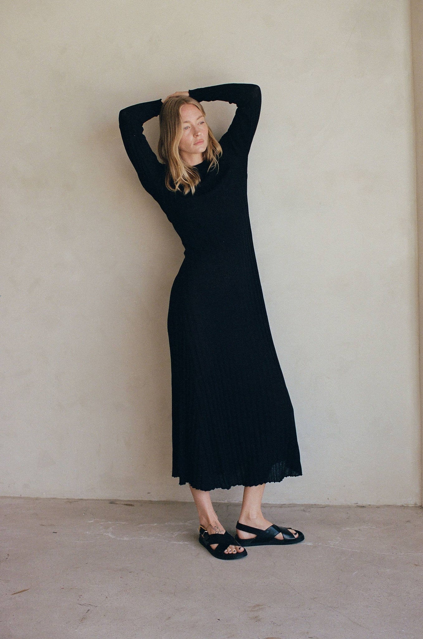 Tayla Sweater Maxi Dress | Black