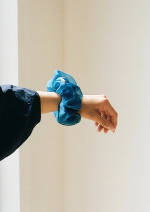 Silk Organza Scrunchie | Indigo