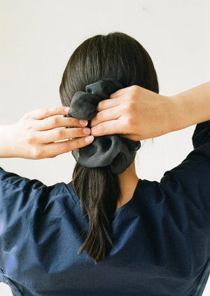 Silk Organza Scrunchie | Charcoal