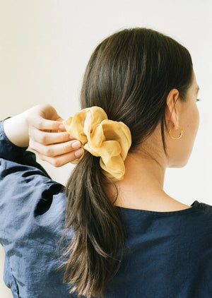 Silk Organza Scrunchie | Sand