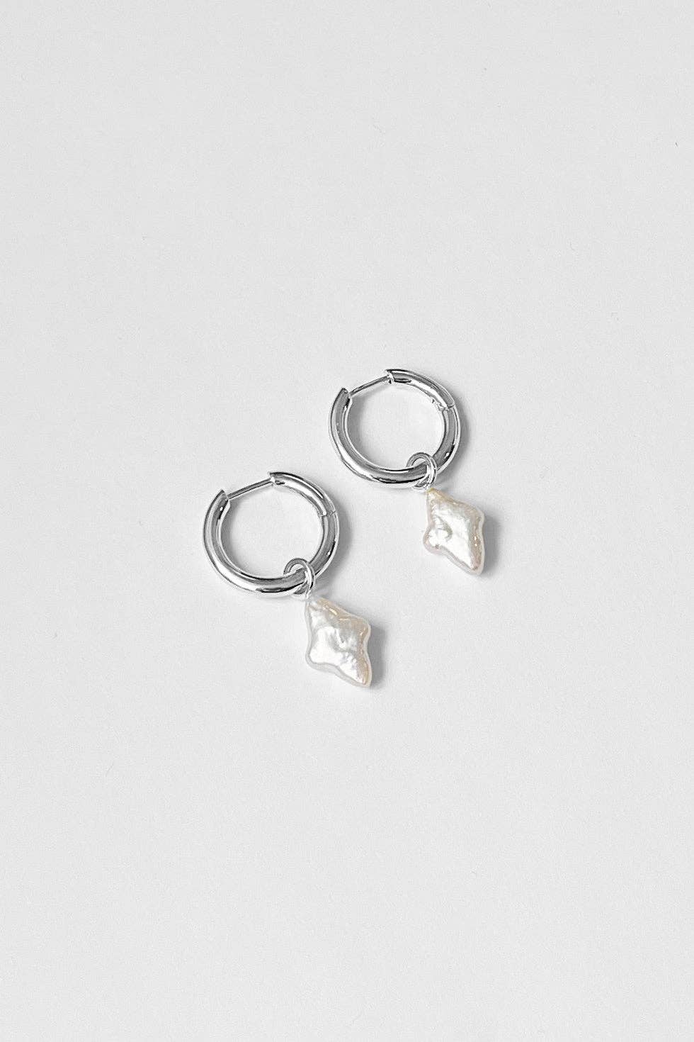 Uma Hoops + Falling Star Pearl Charms