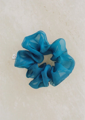 Silk Organza Scrunchie | Indigo