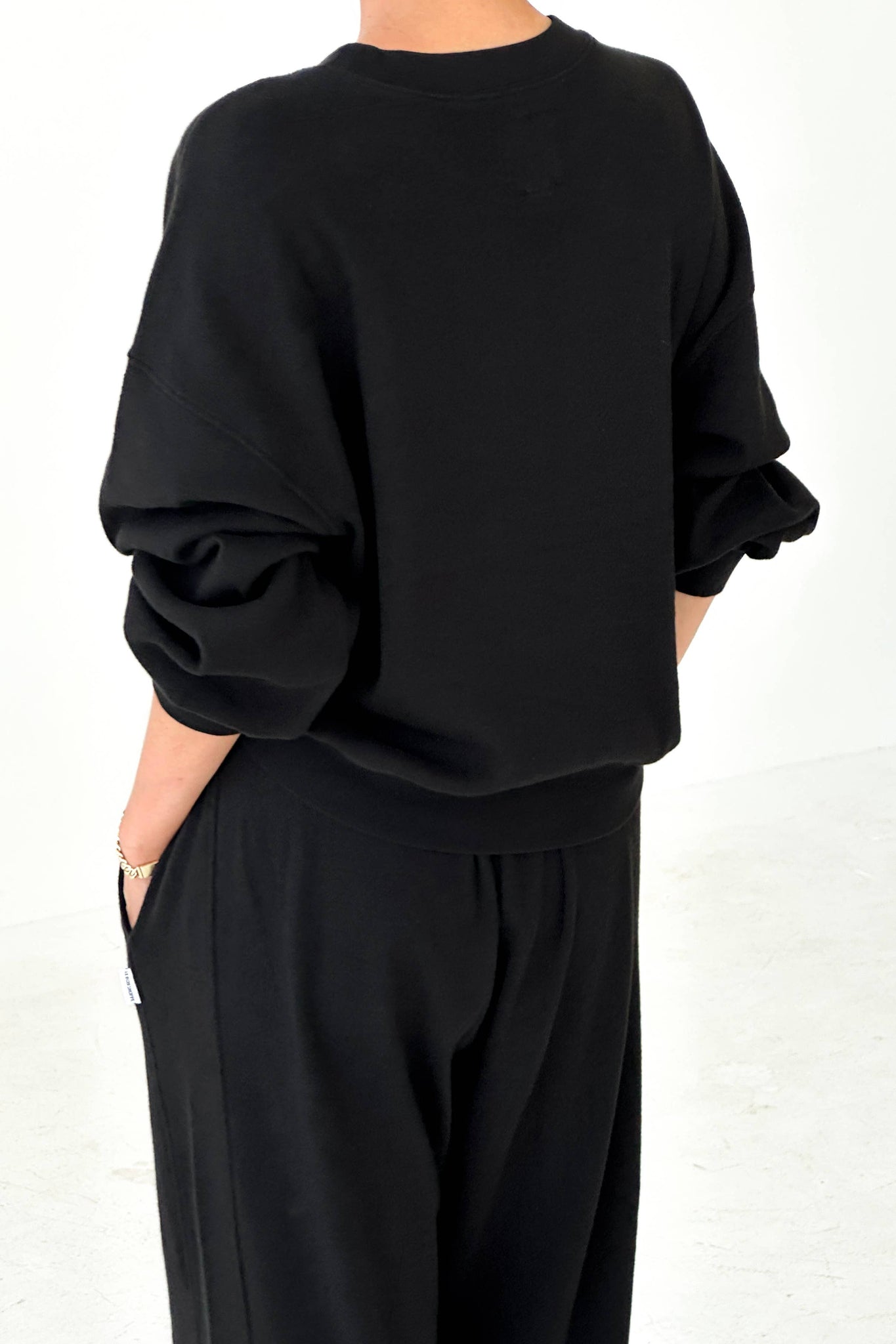 Pointelle Core Sweatshirt | Black
