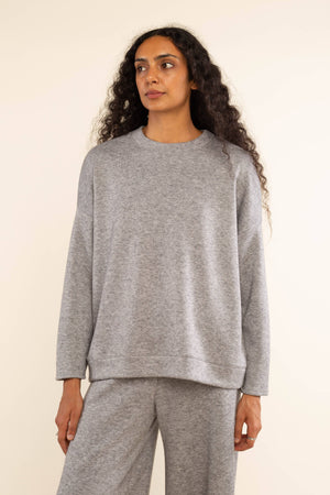 Orion Oversized Crewneck Sweater | Heather Grey