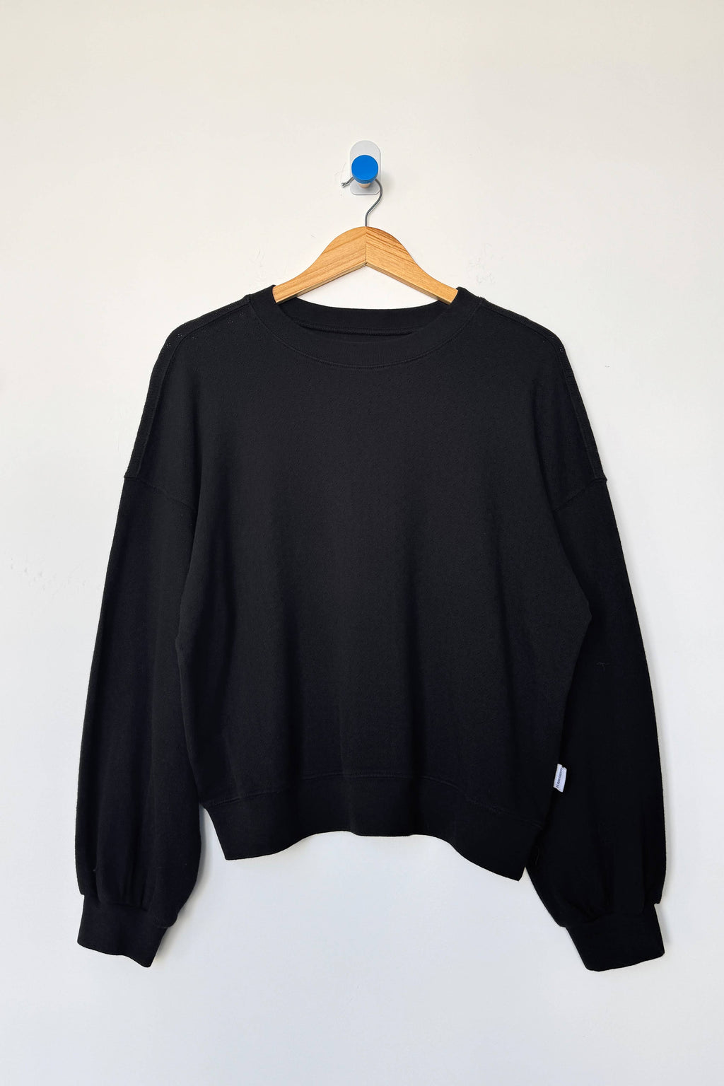 Pointelle Core Sweatshirt | Black
