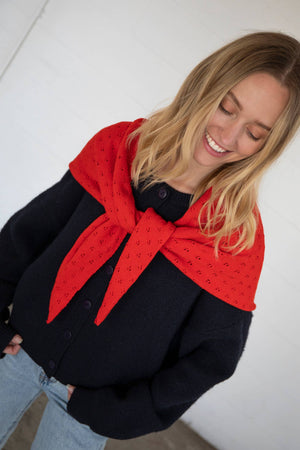 Pointelle Knit Scarf