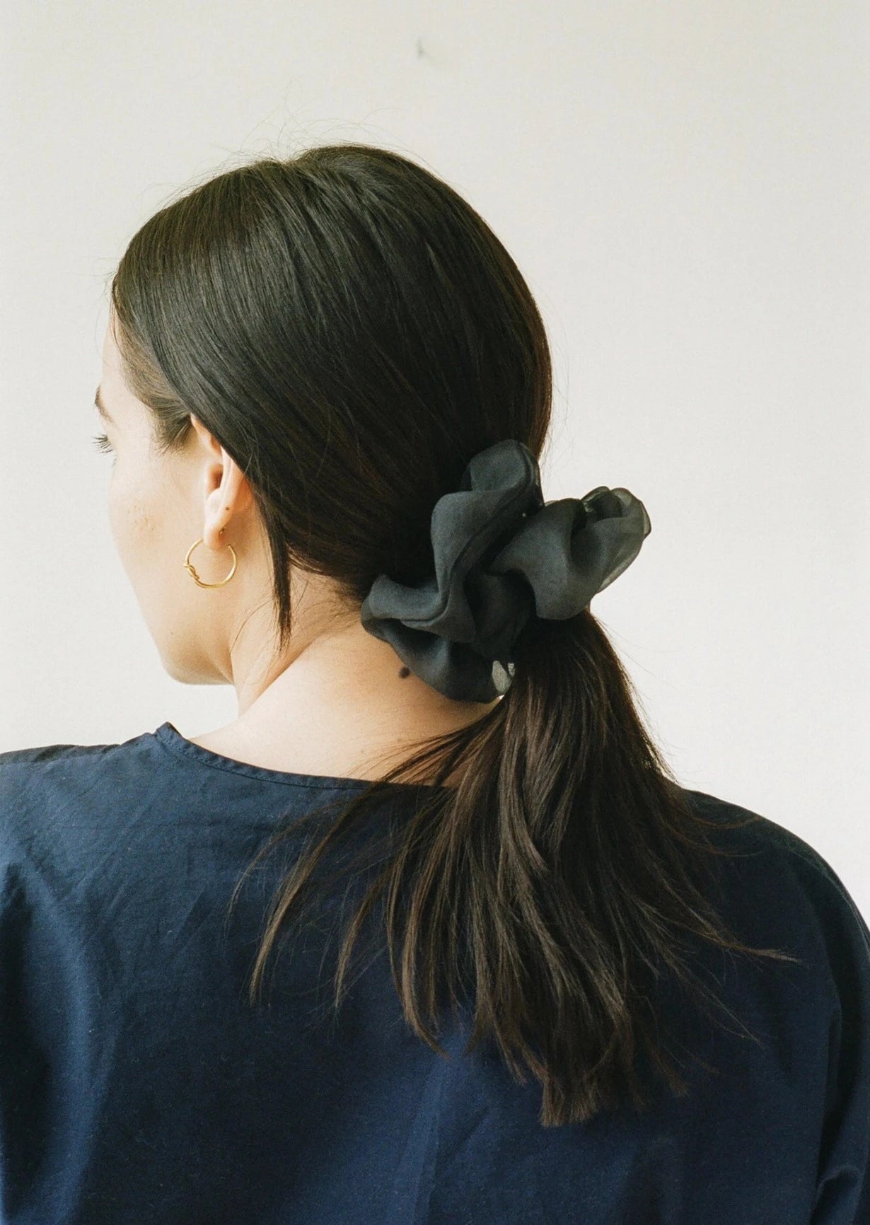 Silk Organza Scrunchie | Charcoal