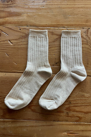 Her Socks - Modal Lurex | Ivory Gold