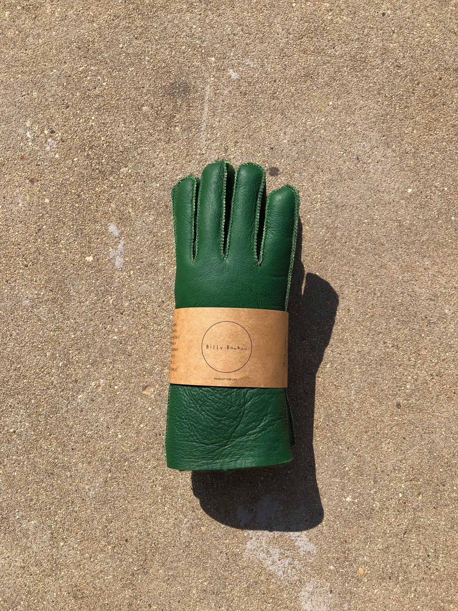 Leather Shearling Glove | Green