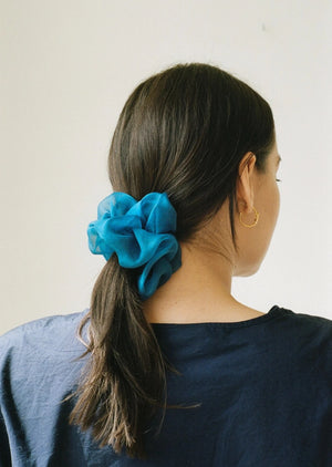 Silk Organza Scrunchie | Indigo