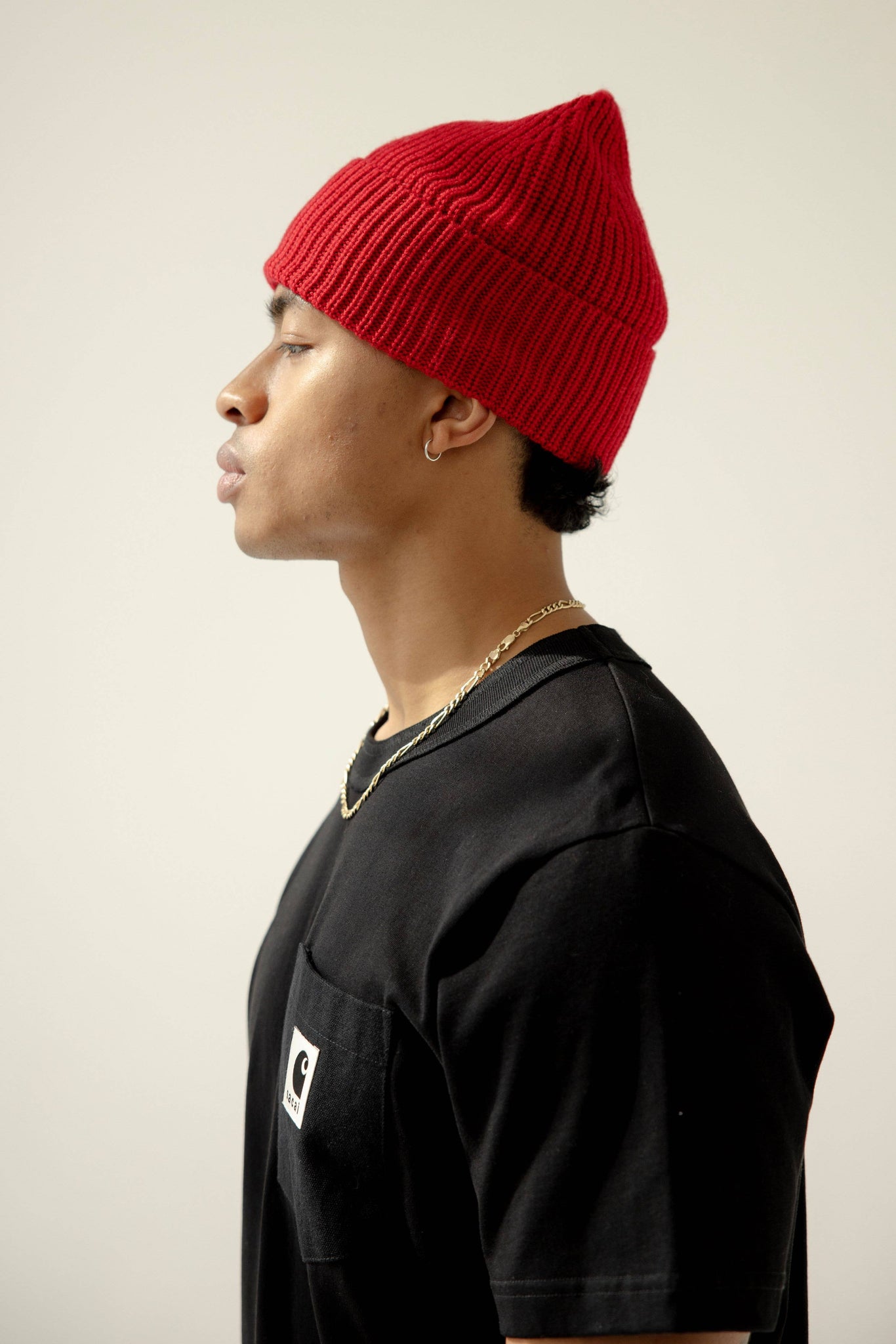 Merino Wool Beanie | Rosewood Red