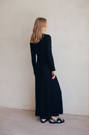 Tayla Sweater Maxi Dress | Black