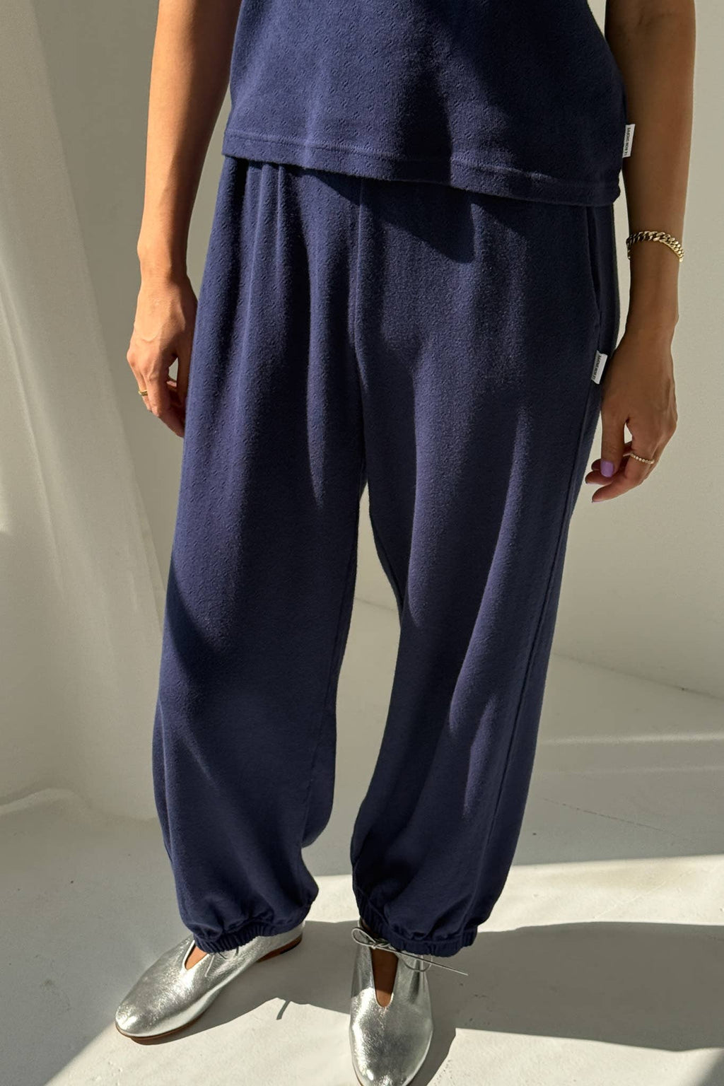 Pointelle Balloon Pants | Navy
