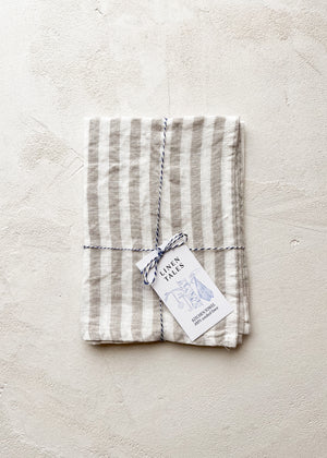 Linen Kitchen Towel | Natural Stripes