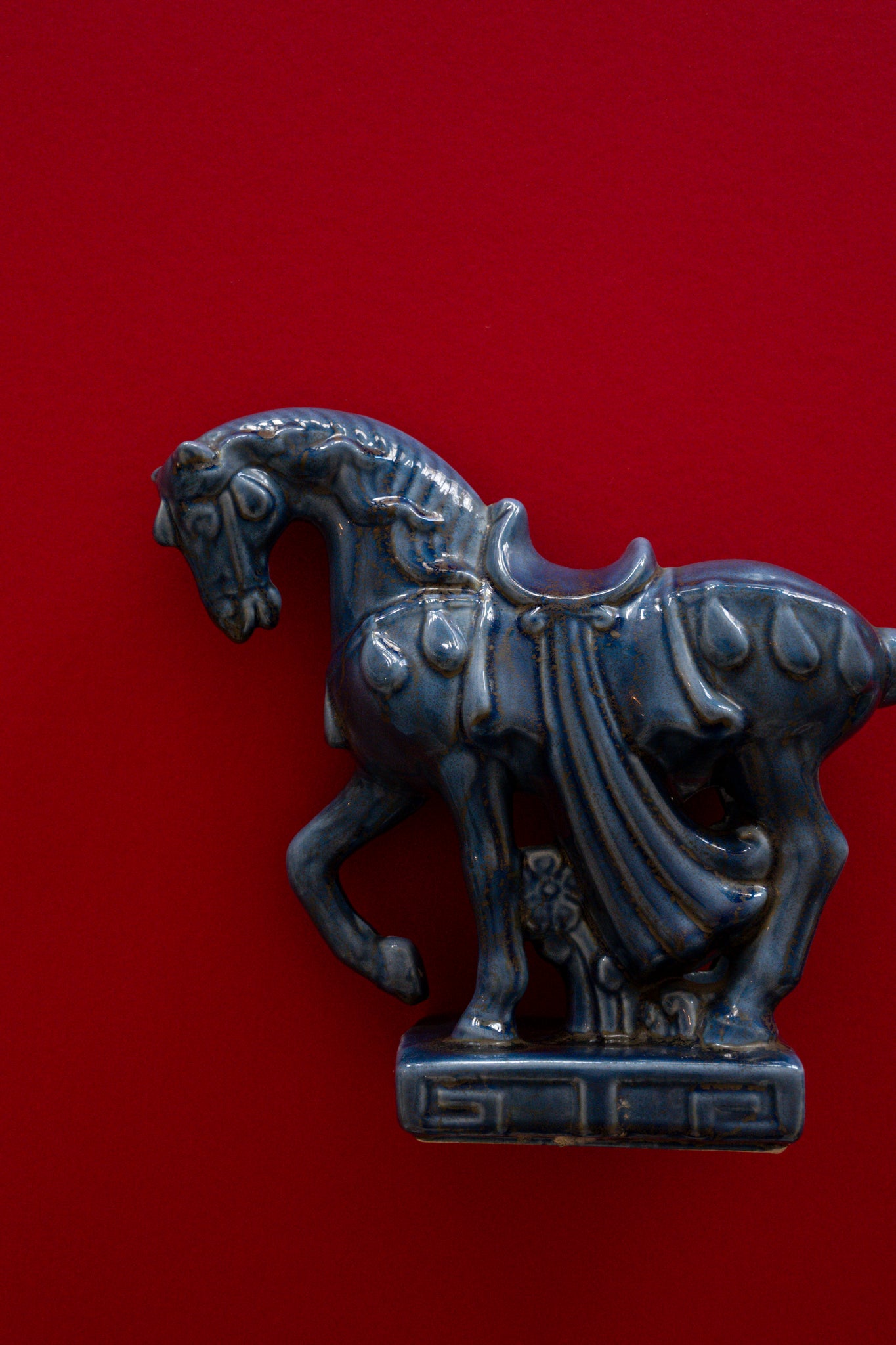 Blue Ceramic Horse