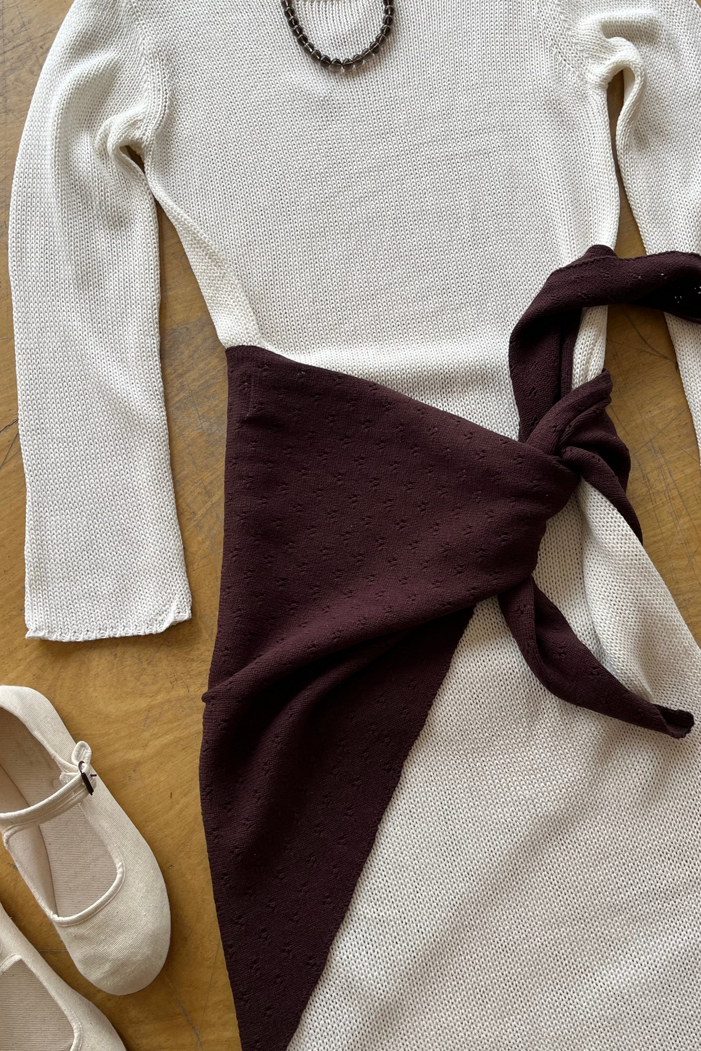 Pointelle Knit Scarf