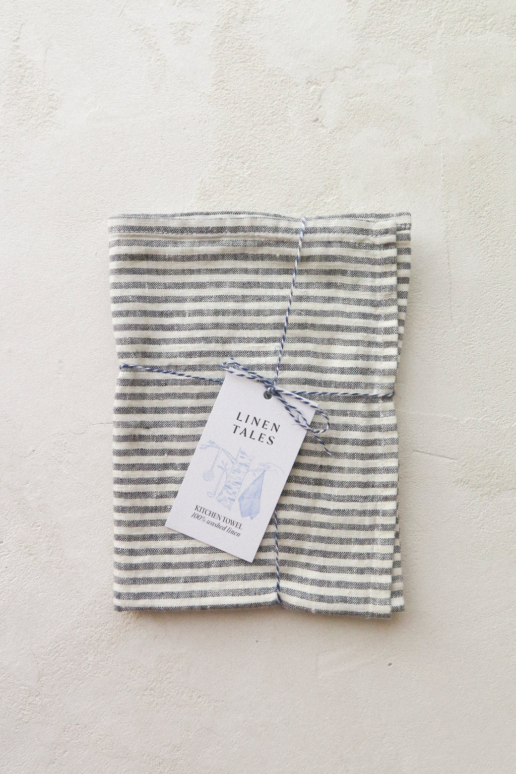 Linen Kitchen Towel | Thin Black Stripe