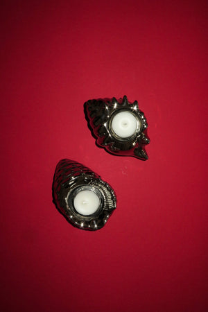 Silver Shell Candle Holders Set