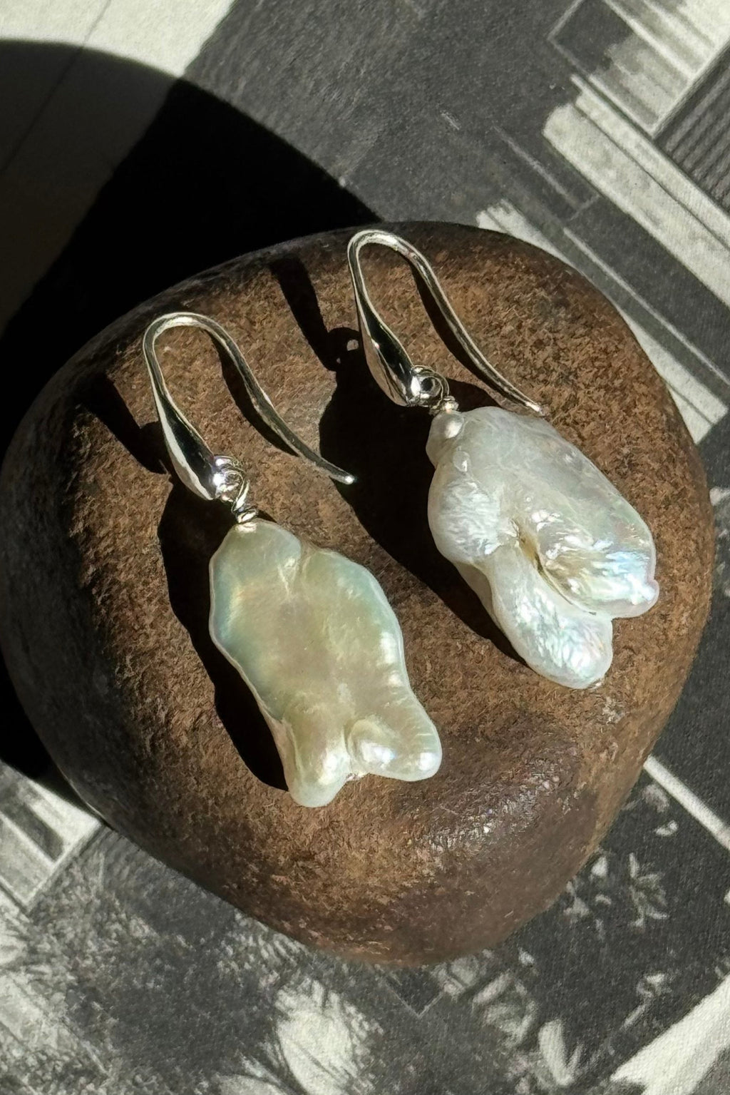 Teardrop Pearl Earrings | Silver