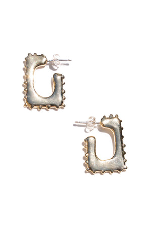 Bright Square Hoops | Brass